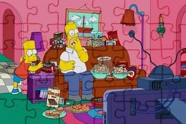 Homero botaneando jigsaw puzzle