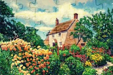 flowery cottage jigsaw puzzle