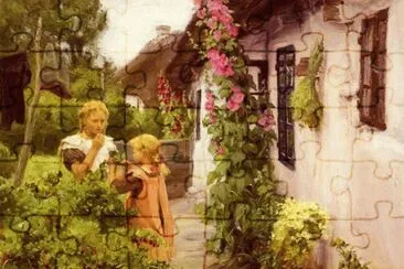 H.A.Brendekilde, The Cottage Garden