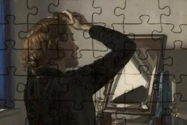 Harold Knight- Girl Combing Her Hair jigsaw puzzle