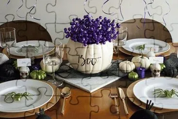 Elegant Halloween Party Table-BOO!!