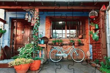 bicicleta en la entrada jigsaw puzzle