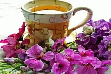 Beauty of Flowers and a Hot Tea-YUMMY!