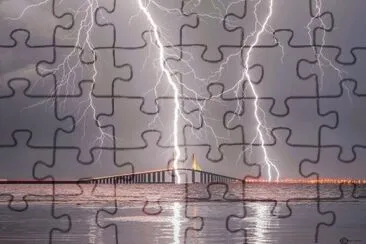 storm over skyway bridge