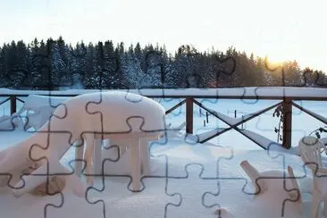 Wintery veranda Sweden jigsaw puzzle