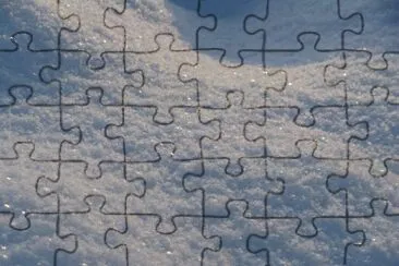 Setting sun on snow, Sweden jigsaw puzzle