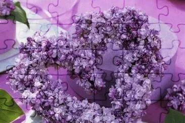 Lavender Heart Wreath jigsaw puzzle