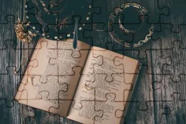 book and tea jigsaw puzzle