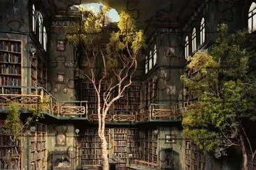 library, tree jigsaw puzzle