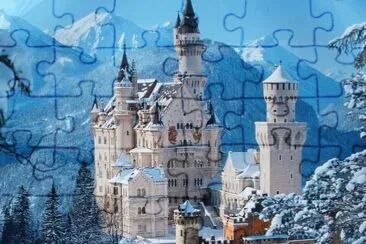 פאזל של castle_snow_mountains_winter_pretty_