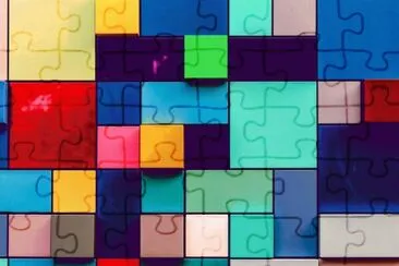 Colored-squares jigsaw puzzle