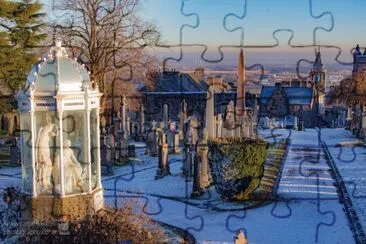 Stirling graveyard Winter frost jigsaw puzzle