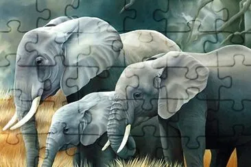 Arte Digital , Elefantes .jpg jigsaw puzzle