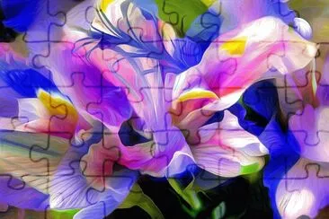 Purple Petals Flower Painting-Abstract Art