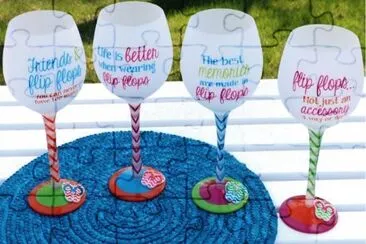 Flip Flop Party Wine Glasses