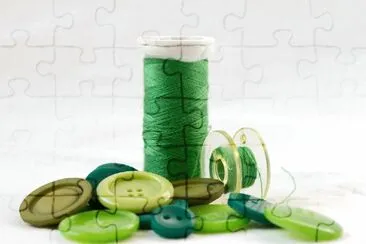 Botones de Costura- Material,Verde. jigsaw puzzle