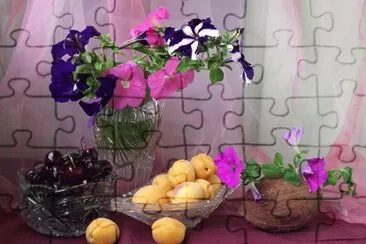 Gorgeous Flowers and Fruits-Still Life