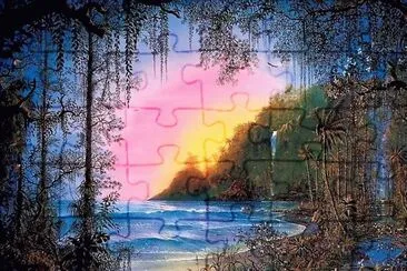 cascade au bord de mer jigsaw puzzle