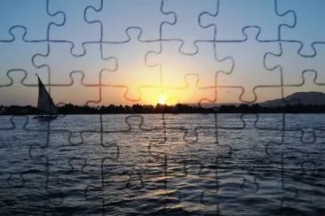 Atardecer en El Nilo, Egipto. jigsaw puzzle