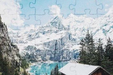 Paisaje nevado en Suiza jigsaw puzzle