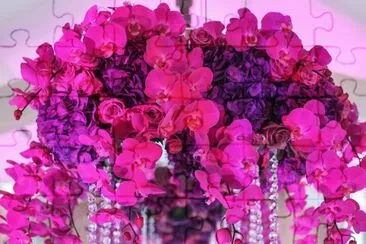 Purple and Magenta Hanging Floral Decor