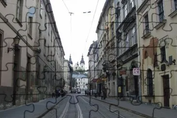 Vista de uma rua de Lviv, na UcrÃ¢nia