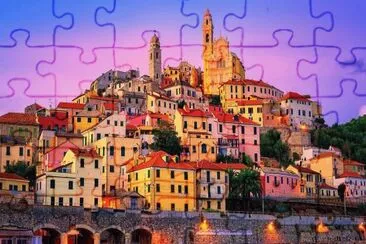 Atardecer en Cervo-Liguria jigsaw puzzle