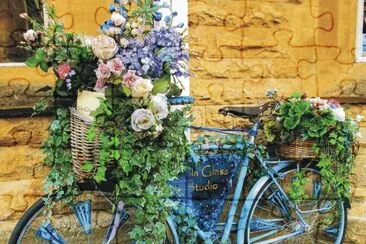 Bicycles with flowers