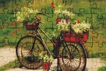 Bicycles with flowers