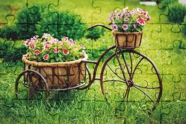 Bicycles with flowers jigsaw puzzle