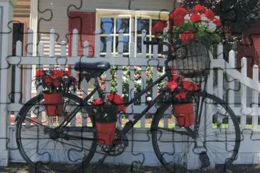 Bicycles with flowers jigsaw puzzle