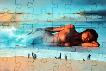 Mujer Acostada en la Orilla jigsaw puzzle