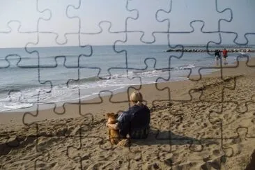 human and dog jigsaw puzzle