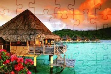 Tahiti coucher de soleil jigsaw puzzle