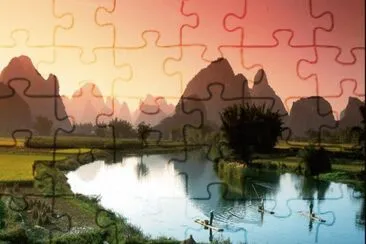 Chine Yunnan coucher de soleil jigsaw puzzle