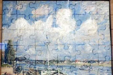 Sisley bateaux sur la Seine jigsaw puzzle