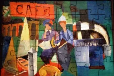 August Macke le cafÃ© sur le lac