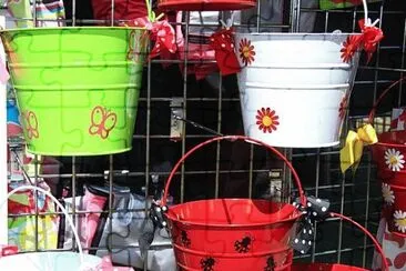 Pretty Tin Flower Pails