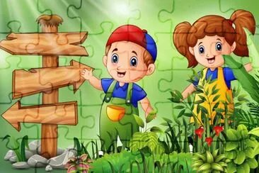 Cartoon jigsaw puzzle