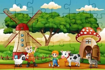 Cartoon jigsaw puzzle