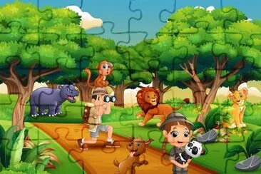 Cartoon jigsaw puzzle