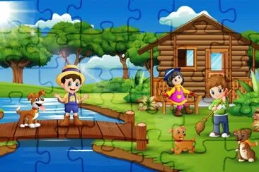 Cartoon jigsaw puzzle