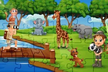 Cartoon jigsaw puzzle