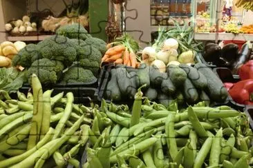 Verduras, frutas y flores