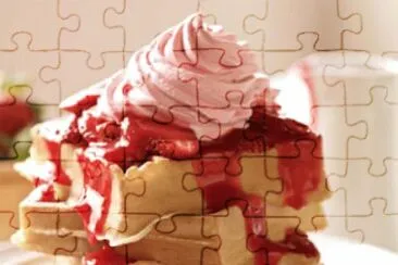 Waffle   Strawberry Ice cream