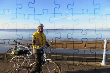 Cycling on Morecambe Promenade