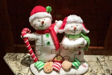 Mr and Mrs Snowman Christmas jigsaw puzzle