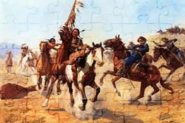 peleando a caballo jigsaw puzzle