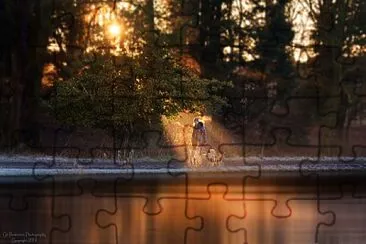 sun rays Kilsyth Curling pond jigsaw puzzle