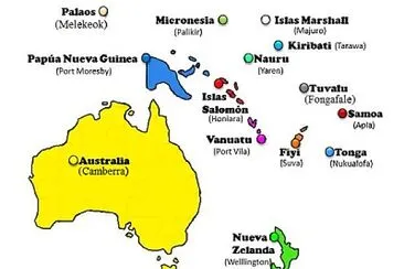 mapa oceania